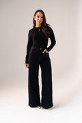 Women's Black Denim Jeans | Comfortable High-Waist Stretch Trousers 0