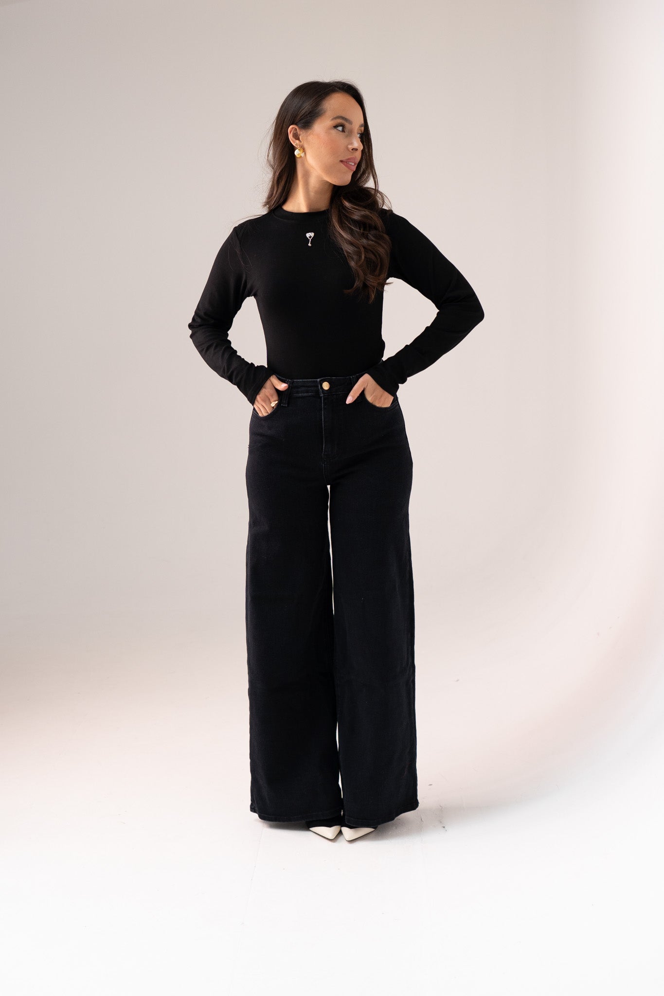 Women's Black Denim Jeans | Comfortable High-Waist Stretch Trousers 2