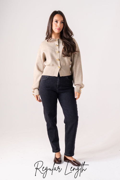 Women's Black Wash Denim Mom Jeans | High-Waisted Stylish Casual Pants 0
