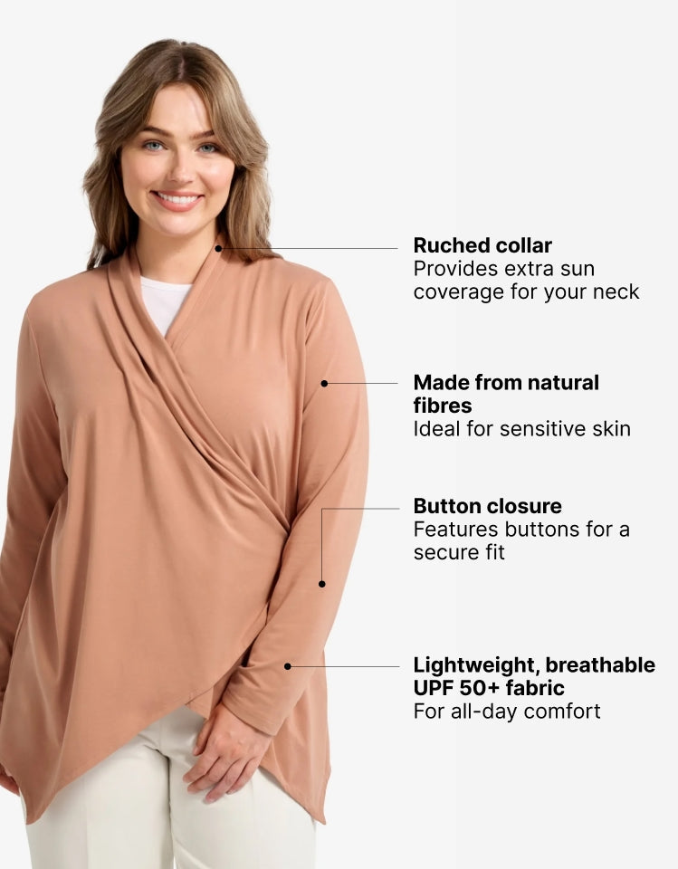 Women's Breathable Cotton-Bamboo Shawl Wrap | Elegant Sun Cover-Up with UPF 50+ Protection 8