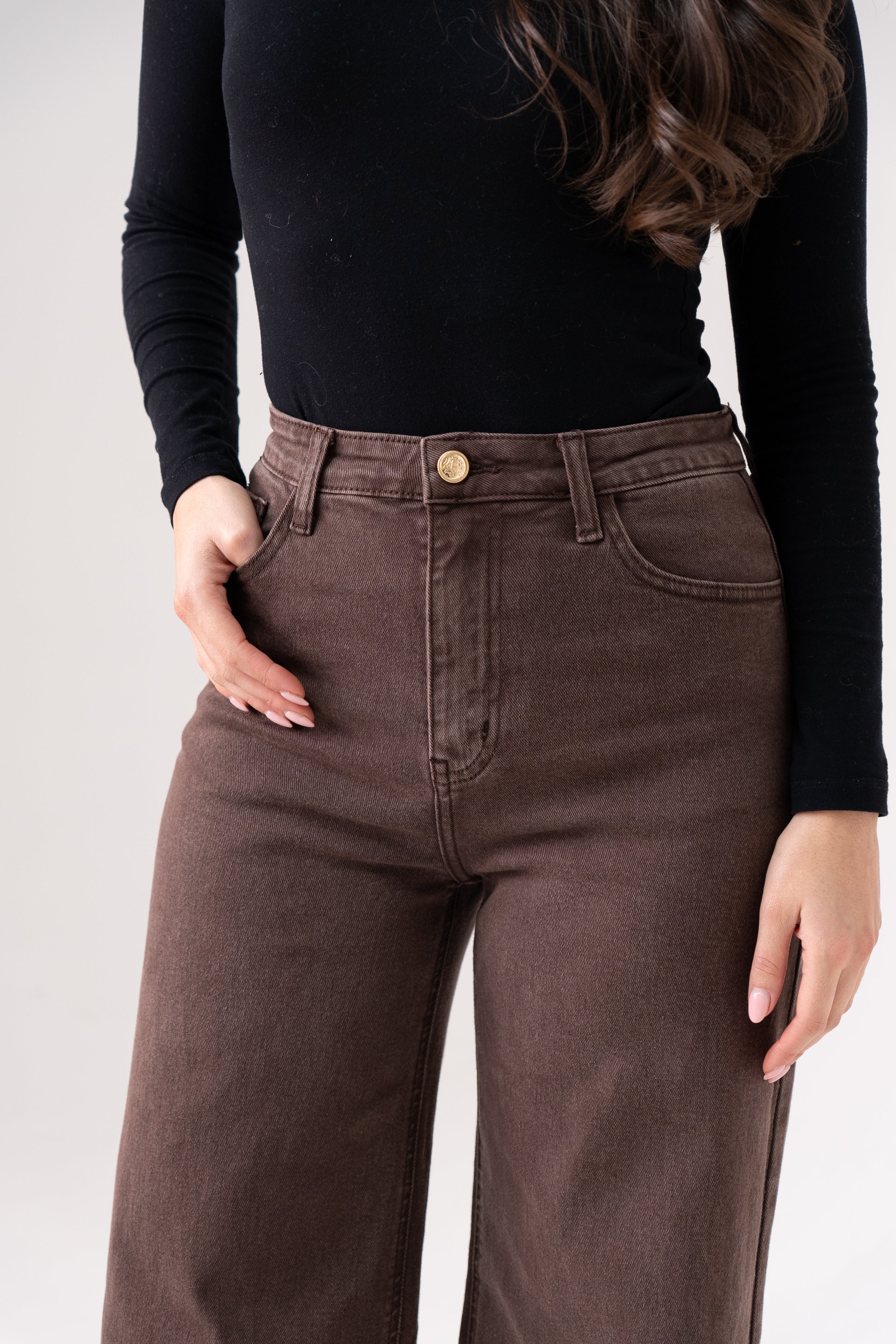 Women's Chocolate Denim Jeans | Comfortable Stretch Fit Everyday Pants 1
