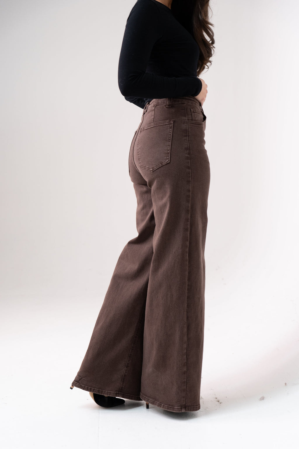 Women's Chocolate Denim Jeans | Comfortable Stretch Fit Everyday Pants 2