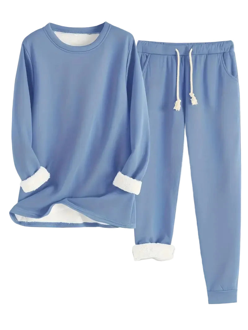 Women's Comfortable Cotton Two Piece Set | Stylish Long Sleeve Top and Pants 0