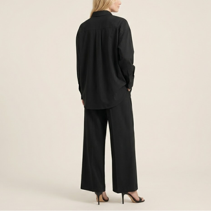 Women's Coordinated Cotton Long Sleeve Set | Stylish Relaxed Two-Piece Outfit 1