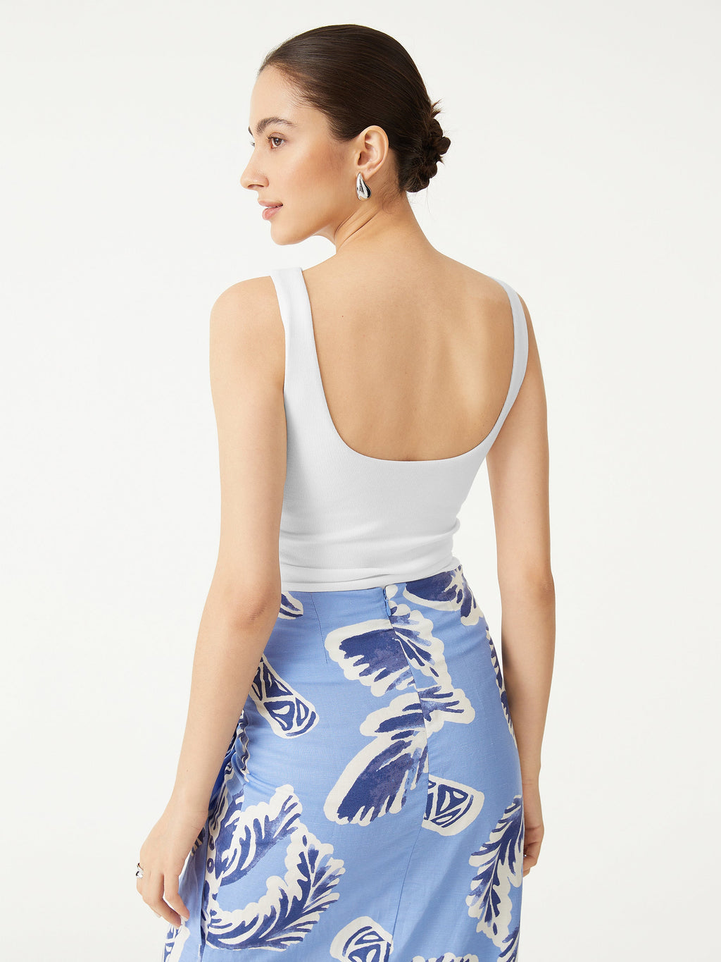 Women's Cotton Blend Loungewear Set | Comfortable Bra Tank & Side Ruched Midi Skirt 4