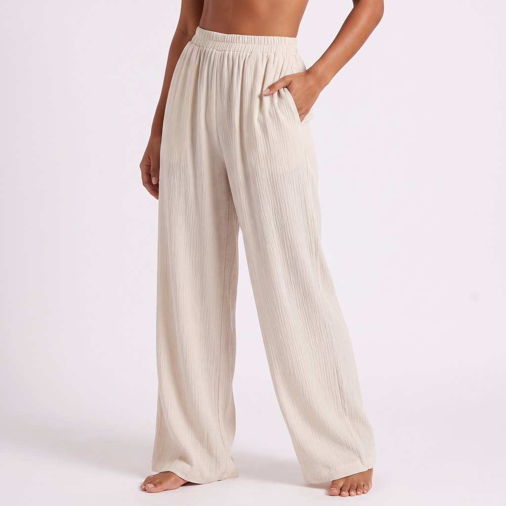 Women's Crochet-Style Two Piece Co-Ord Set | Textured Sleeveless Top and Casual Trousers 2