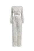 Women's Fringe Loungewear Set | Stylish Cropped Top and Straight Leg Trousers 0