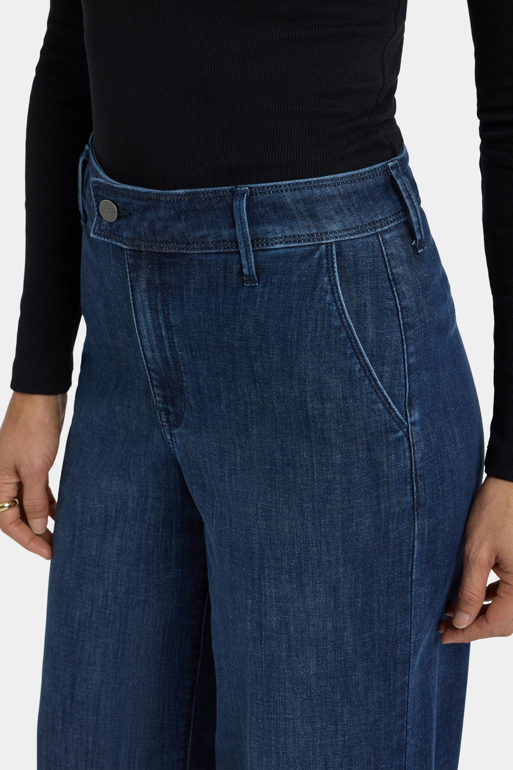 Women's Lightweight Denim Wide Leg Jeans | Flattering High Rise Casual Trousers 1