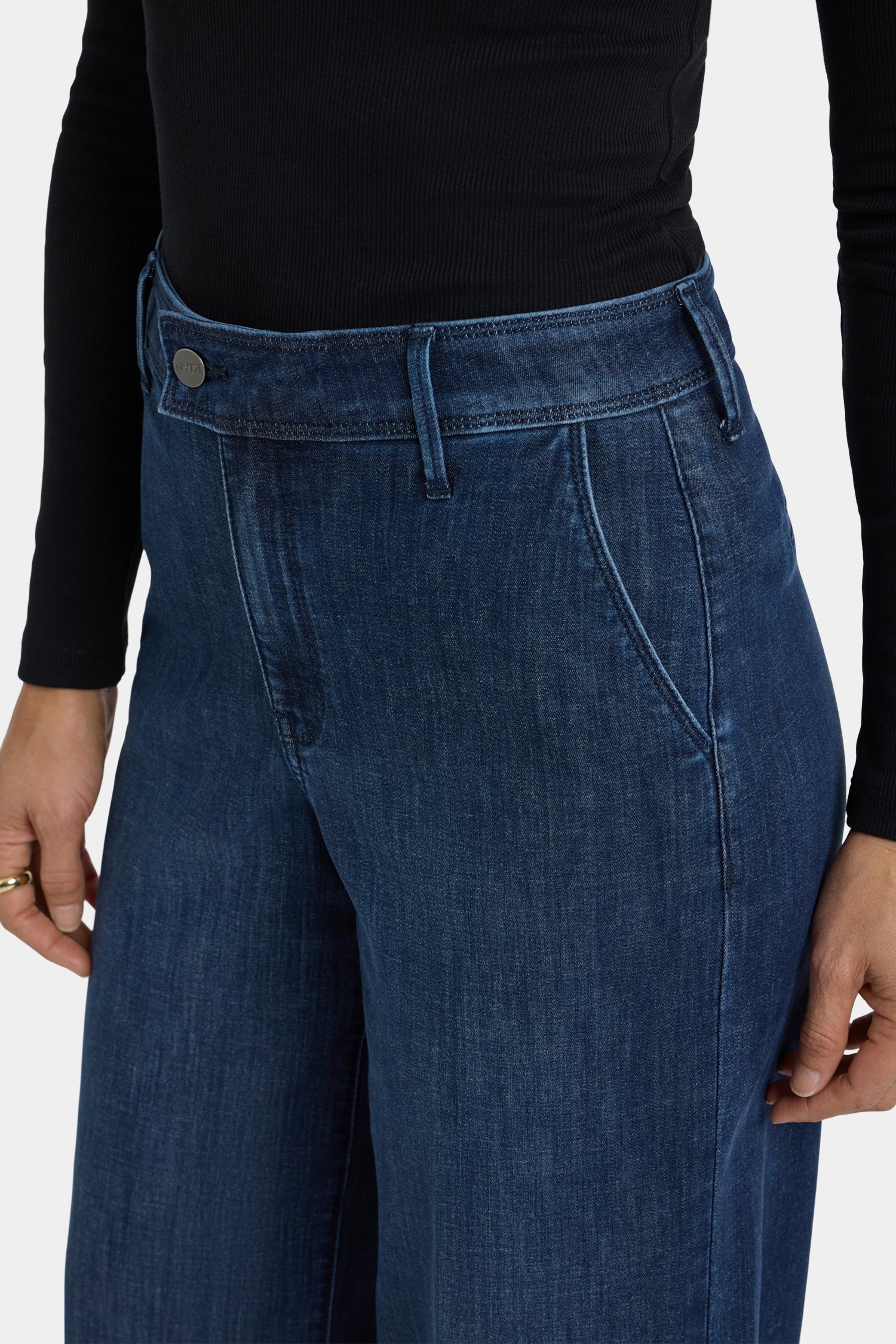 Women's Lightweight Denim Wide Leg Jeans | Flattering High Rise Casual Trousers 1