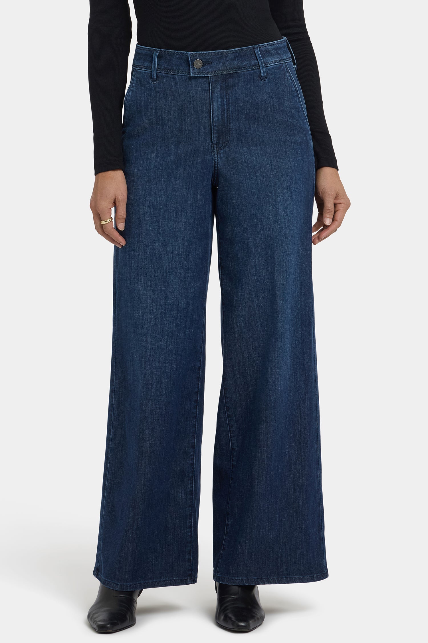 Women's Lightweight Denim Wide Leg Jeans | Flattering High Rise Casual Trousers 2