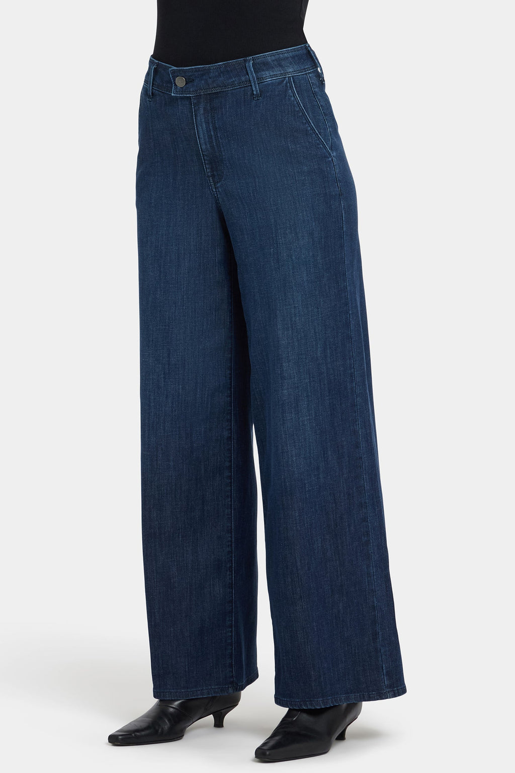 Women's Lightweight Denim Wide Leg Jeans | Flattering High Rise Casual Trousers 4