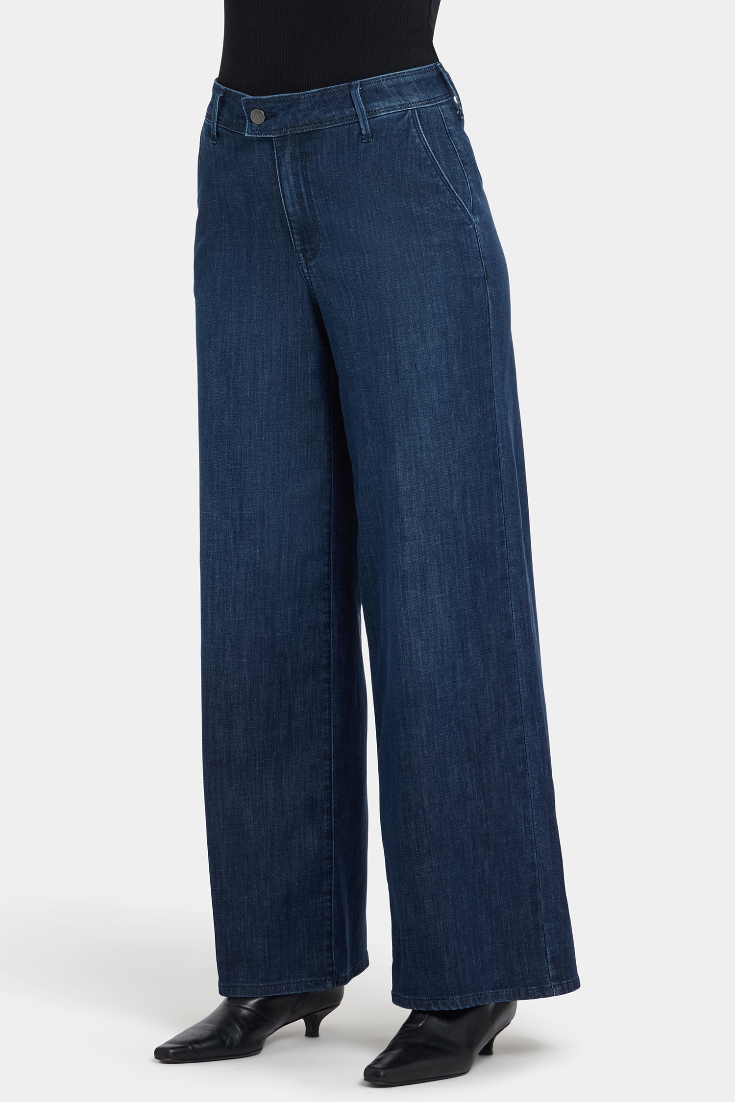 Women's Lightweight Denim Wide Leg Jeans | Flattering High Rise Casual Trousers 4