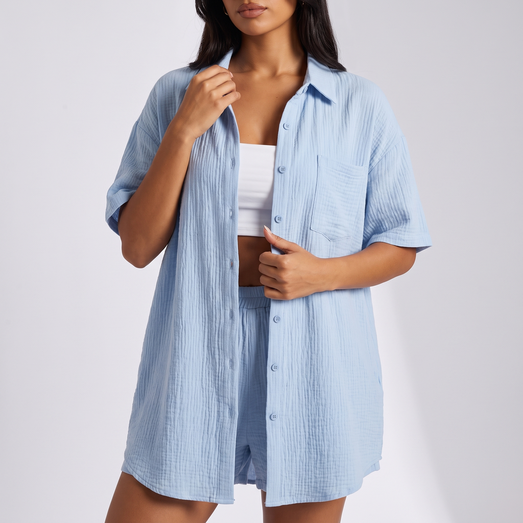 Women's Lightweight Fabric Co-Ord Set | Relaxed Summer Two-Piece Outfit 1