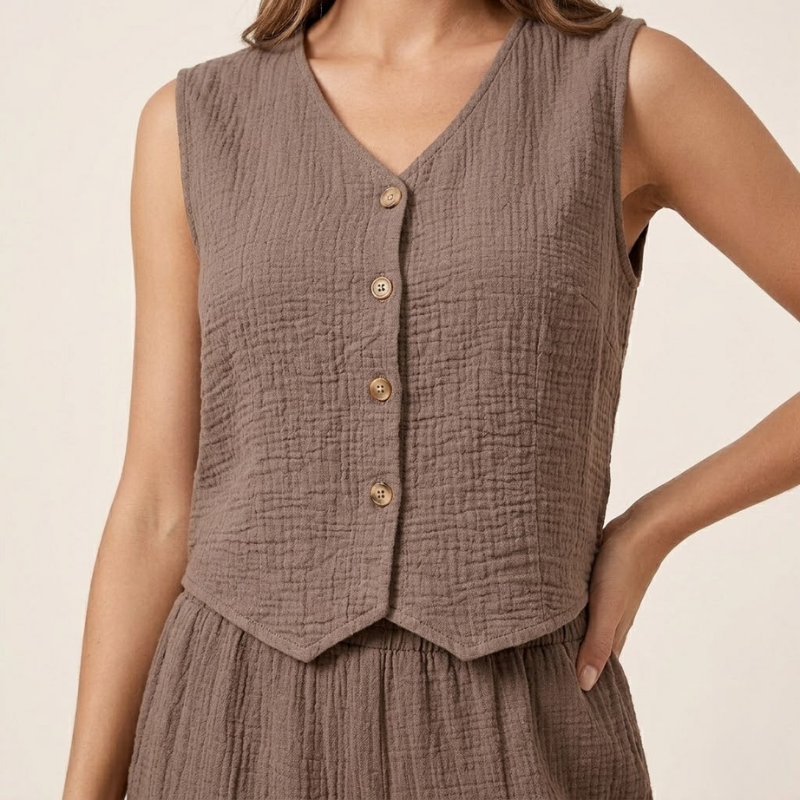Women's Lightweight Sleeveless Jumpsuit | Elegant V-Neck Wide-Leg Design 2