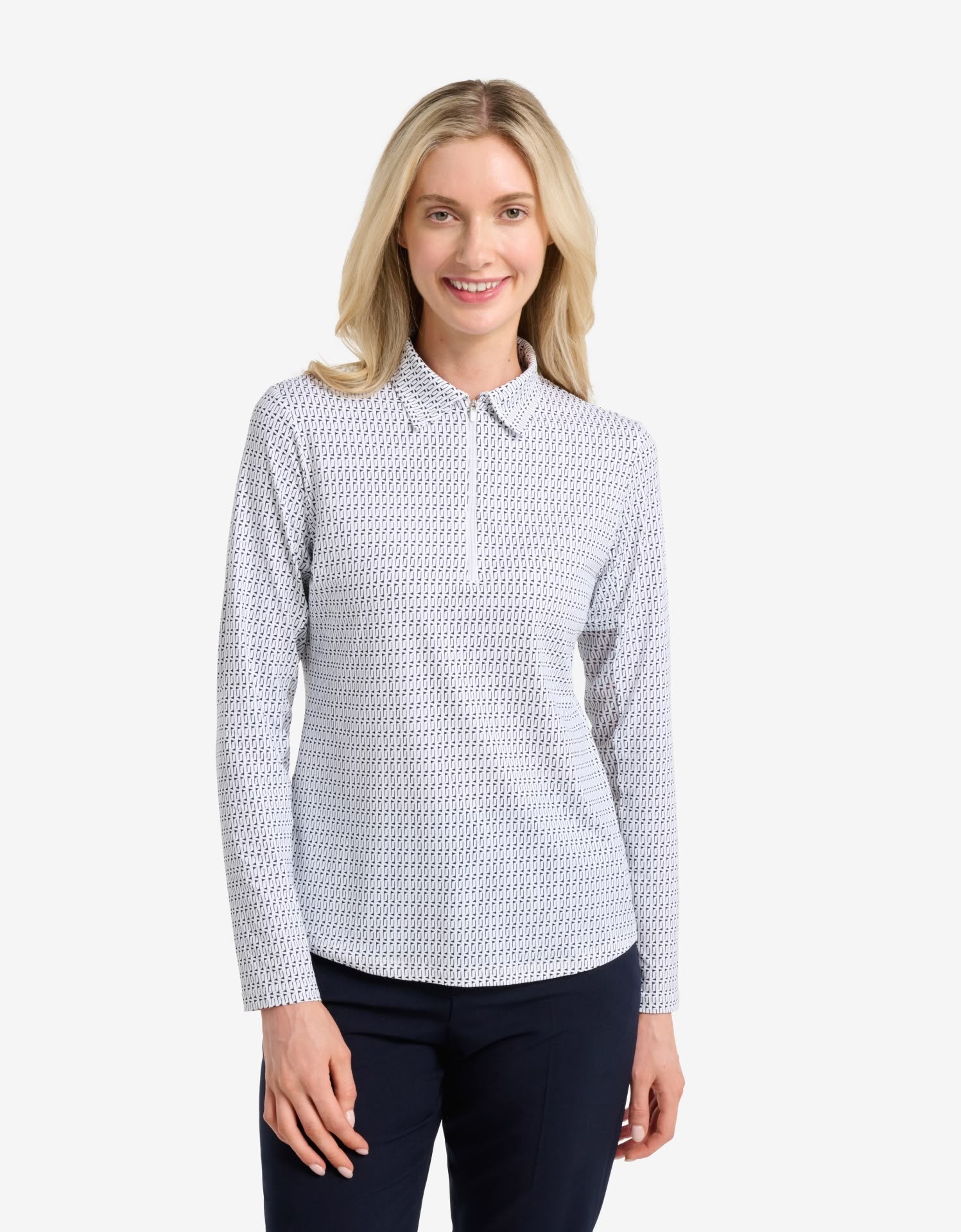 Women's Lightweight UPF 50+ Zip Polo Shirt | Relaxed Fit Breathable Golf Shirt 0