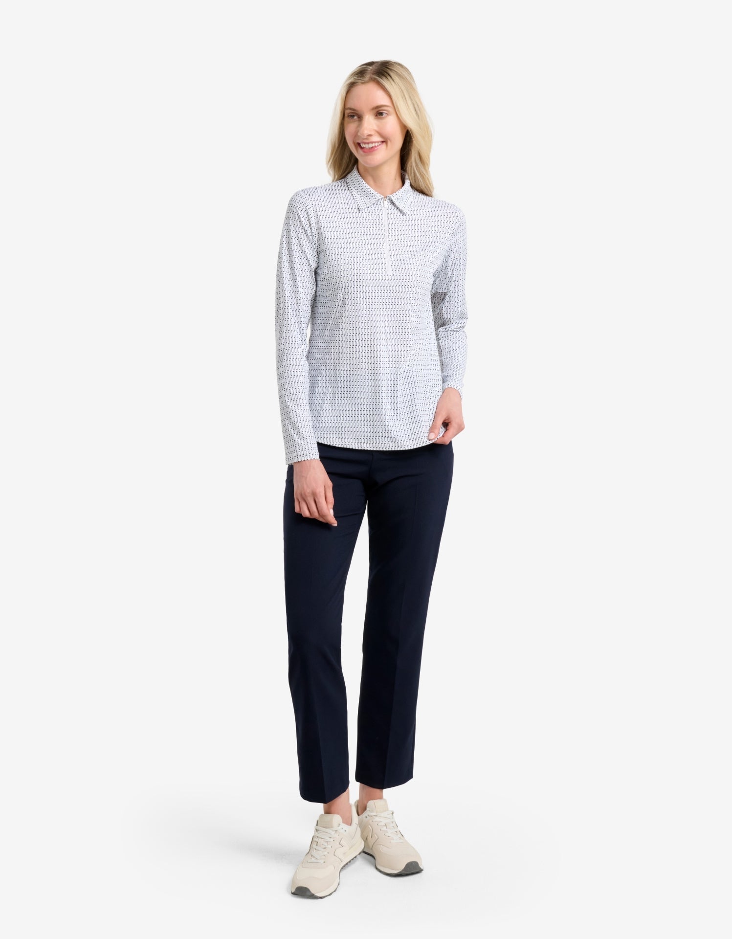 Women's Lightweight UPF 50+ Zip Polo Shirt | Relaxed Fit Breathable Golf Shirt 3