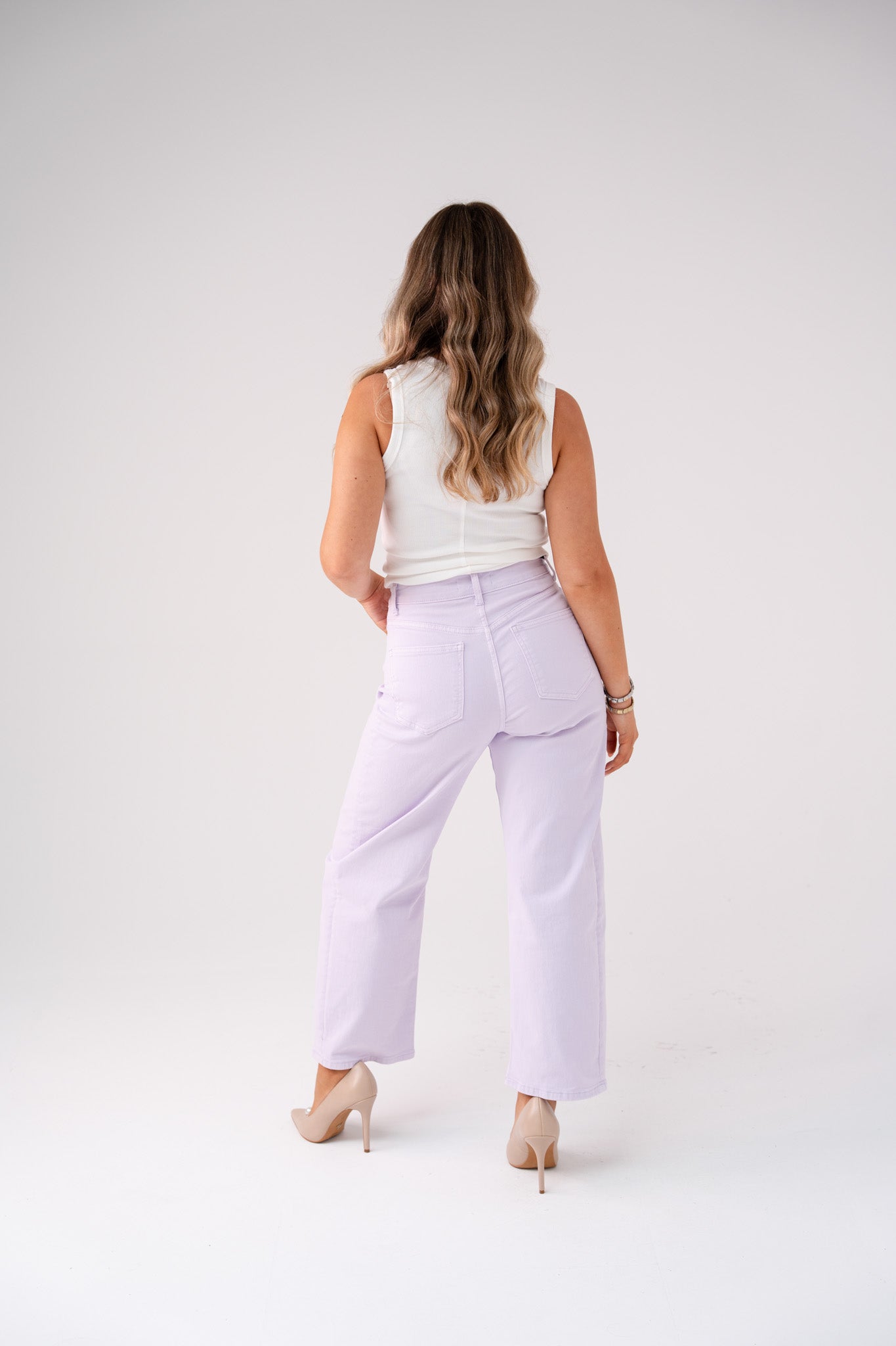 Women's Lilac Denim Carrot Barrel Jeans | High-Waist Stylish Fit Casual Pants 5