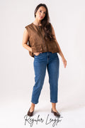 Women's Mid Wash Denim Mom Jeans | Trendy High-Waist Casual Fit 0