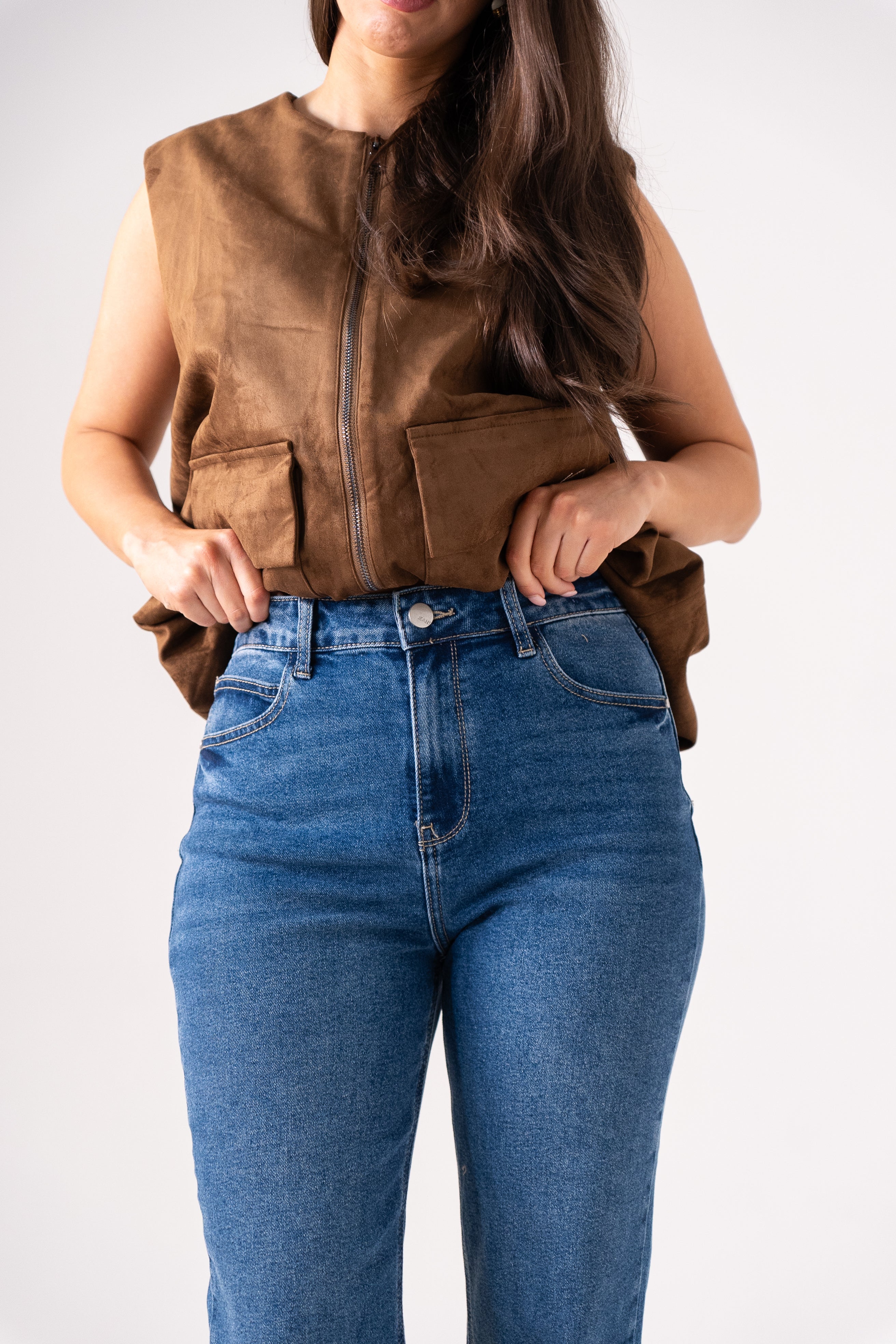 Women's Mid Wash Denim Mom Jeans | Trendy High-Waist Casual Fit 6