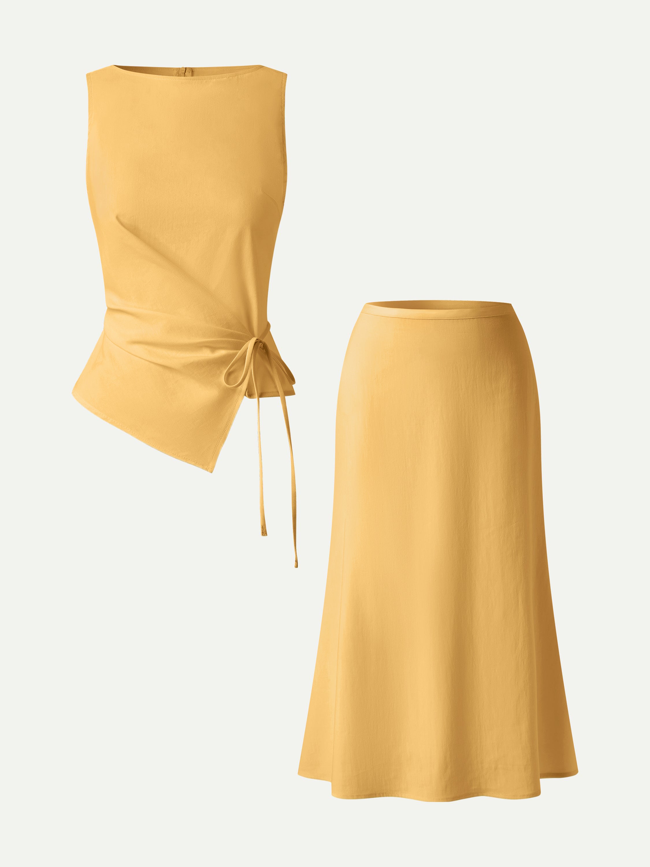 Women's Soft Fabric Boatneck Top & Maxi Flared Skirt Set | Elegant Two-Piece Outfit for Any Occasion 1