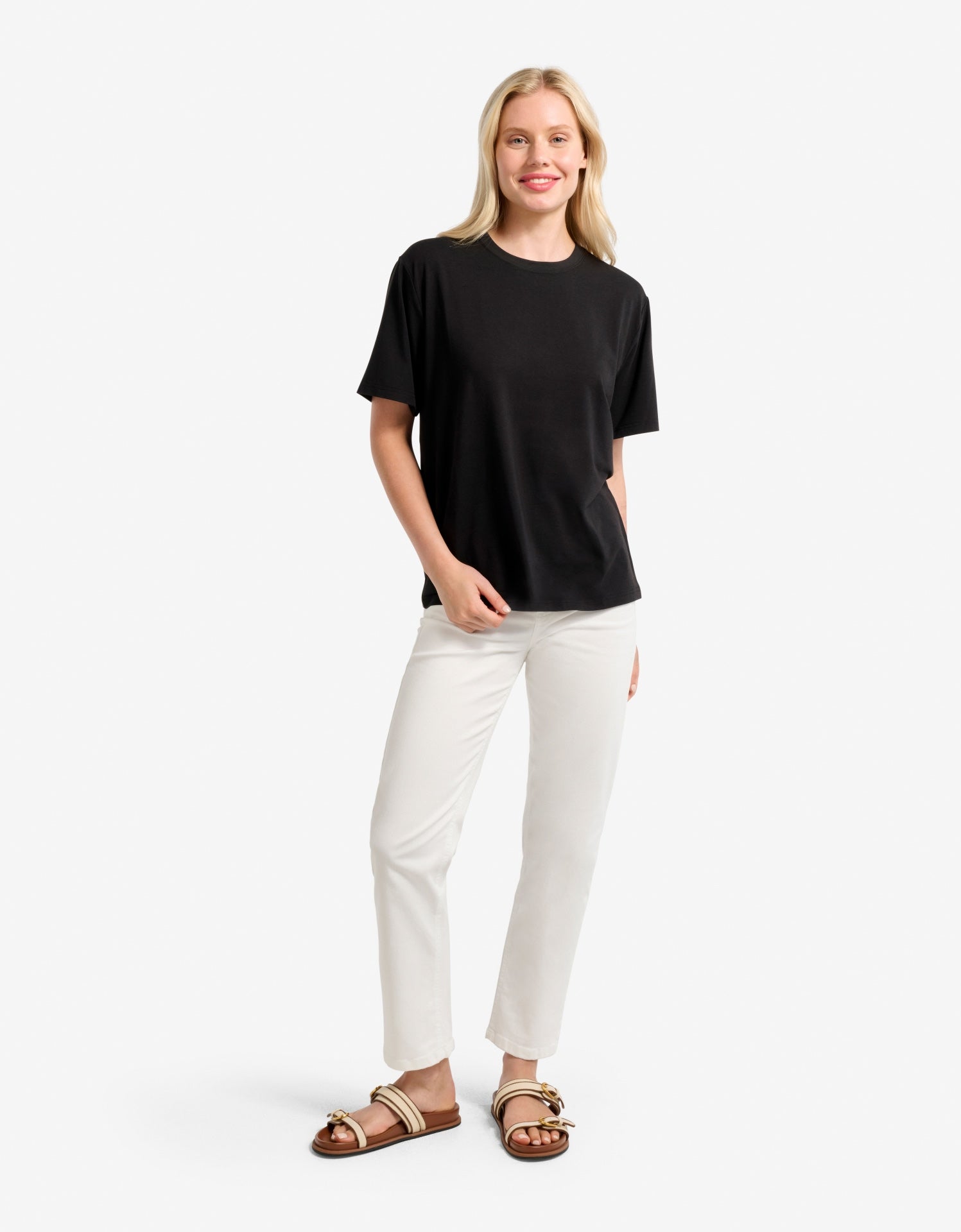 Women's Soft Natural Fibre T-Shirt | Relaxed Fit Lightweight Sun Protection Top 1