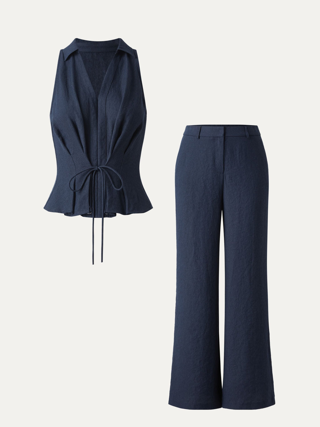 Women's Soft V-Neck Sleeveless Top & Flared Pants Set | Chic Casual Outfit 2