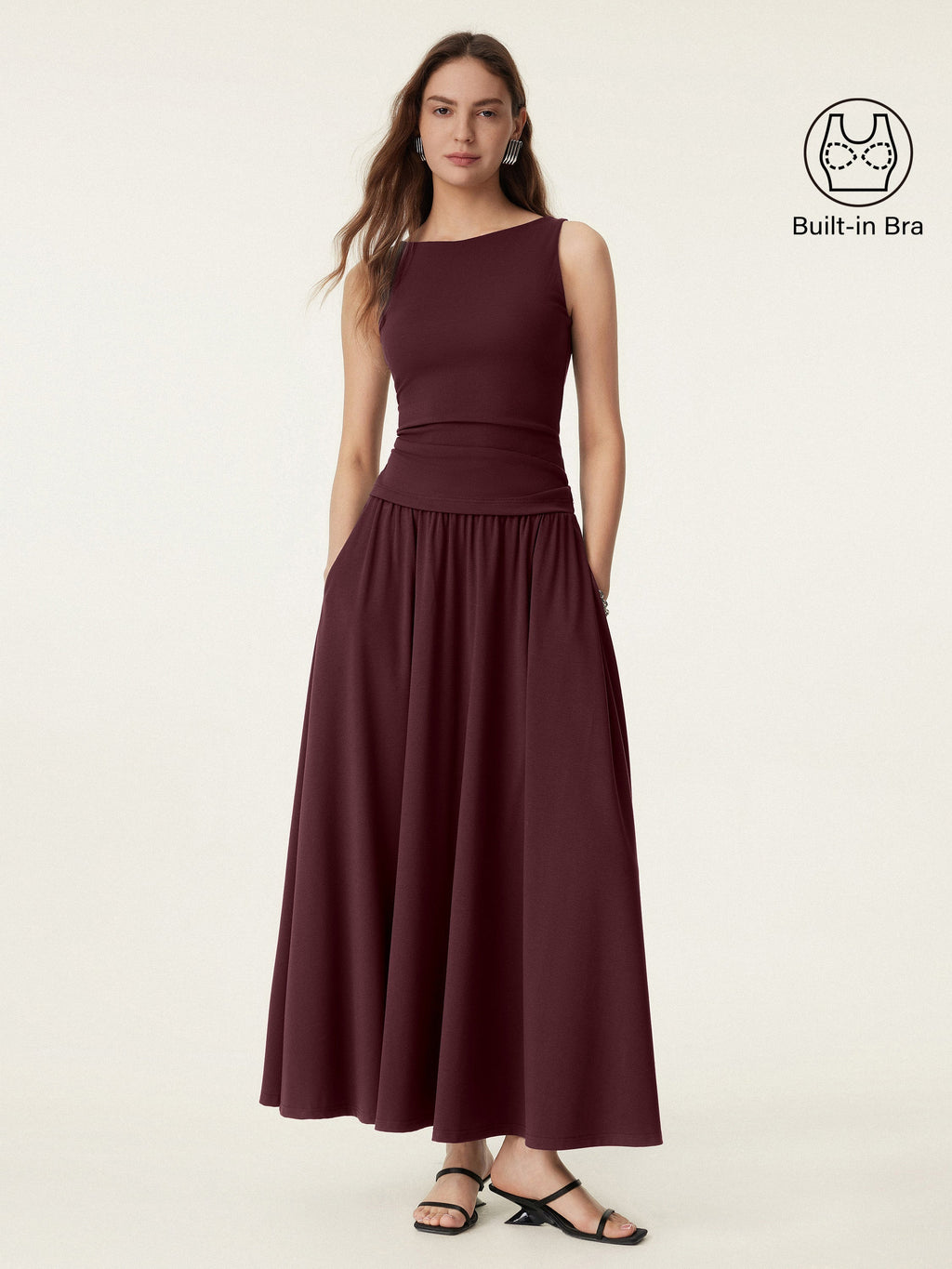 Women's Stretch Cotton Maxi Skirt Set | Stylish Two Piece Skirt and Top Outfit 0