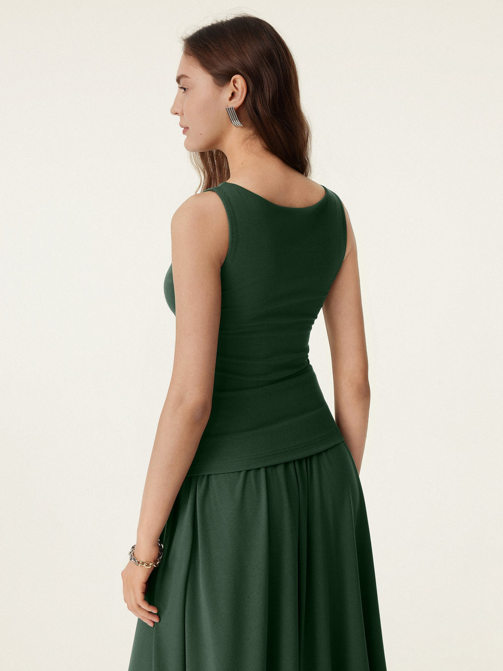 Women's Stretch Cotton Maxi Skirt Set | Stylish Two Piece Skirt and Top Outfit 3