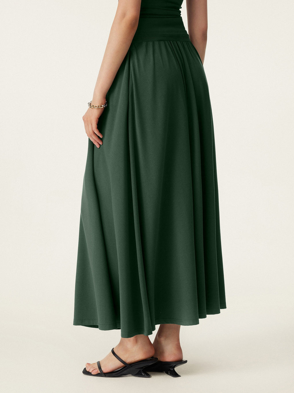 Women's Stretch Cotton Maxi Skirt Set | Stylish Two Piece Skirt and Top Outfit 5