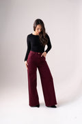 Women's Stretch Denim Jeans | Comfortable Burgundy Everyday Pants 0