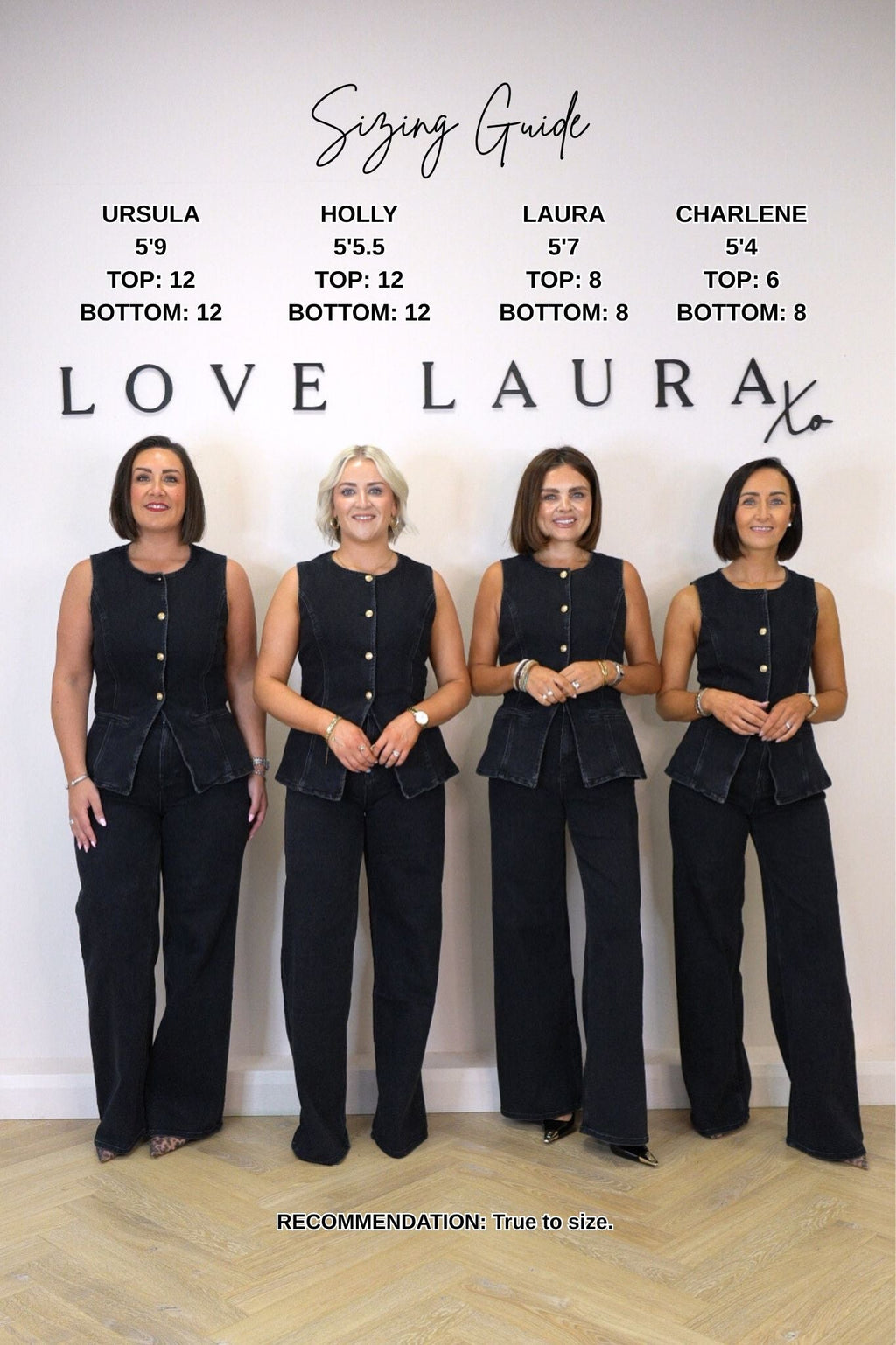 Women's Stretch Denim Wide Leg Jeans | Classic Black Wash Trousers 5