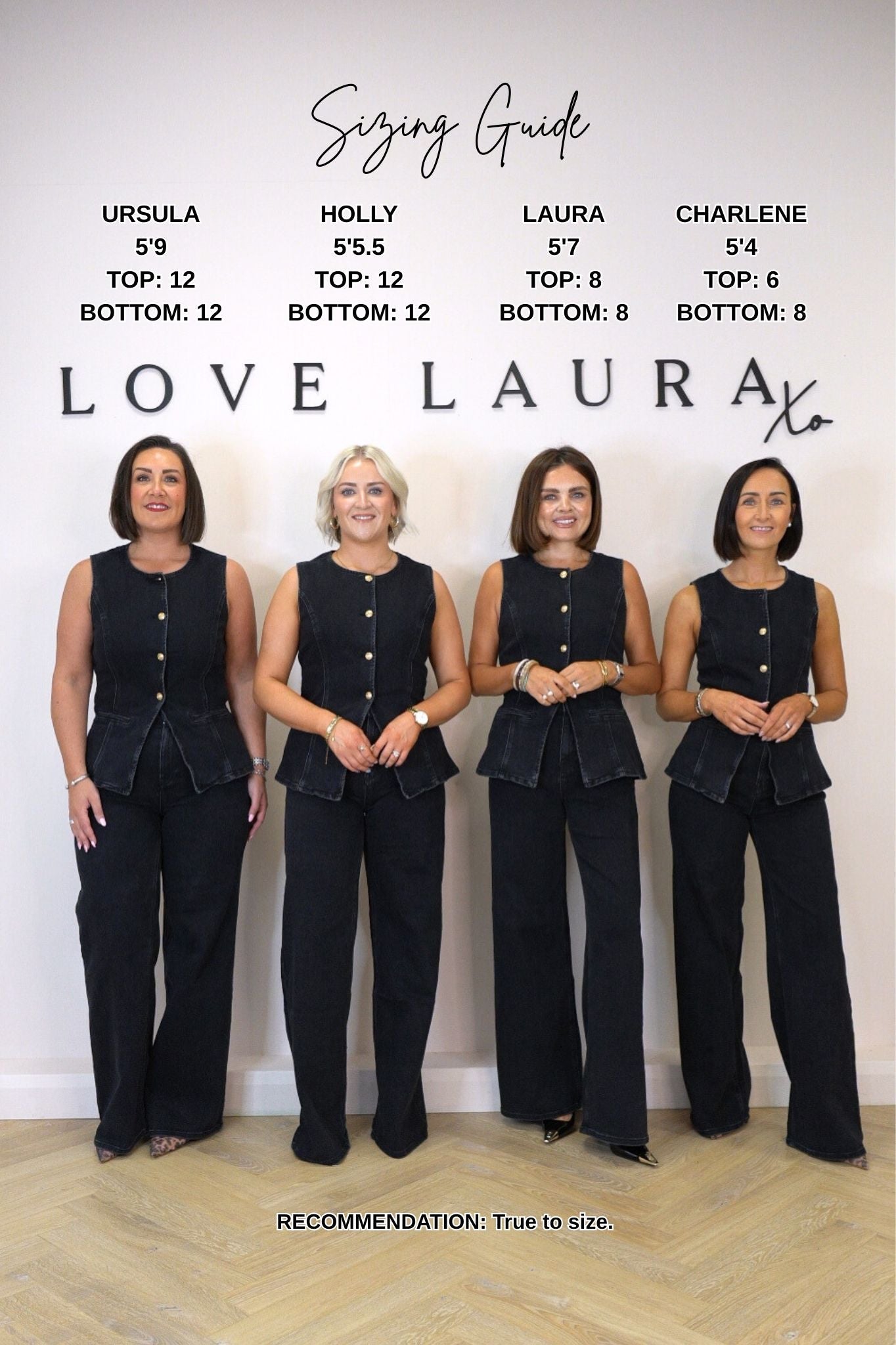 Women's Stretch Denim Wide Leg Jeans | Classic Black Wash Trousers 5