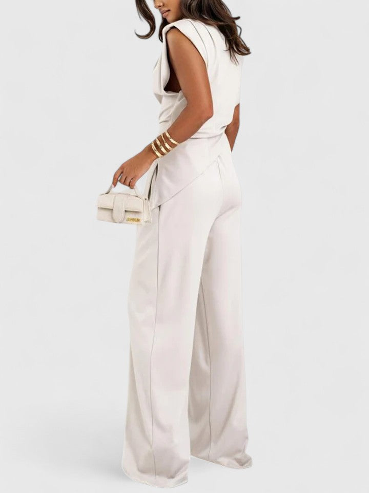 Women's Stylish Loungewear Set | Chic Sleeveless Top & Wide-Leg Pants 1
