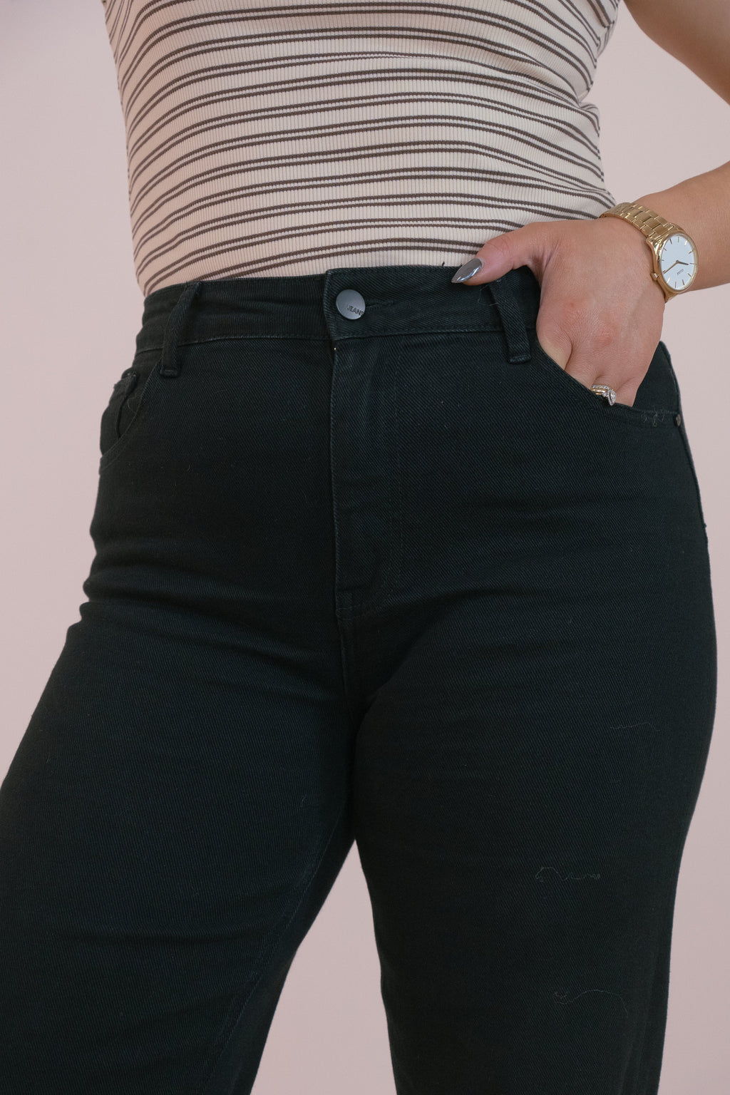 Women's True Black Denim Wide Leg Jeans | Stylish High-Waist Baggy Pants 2