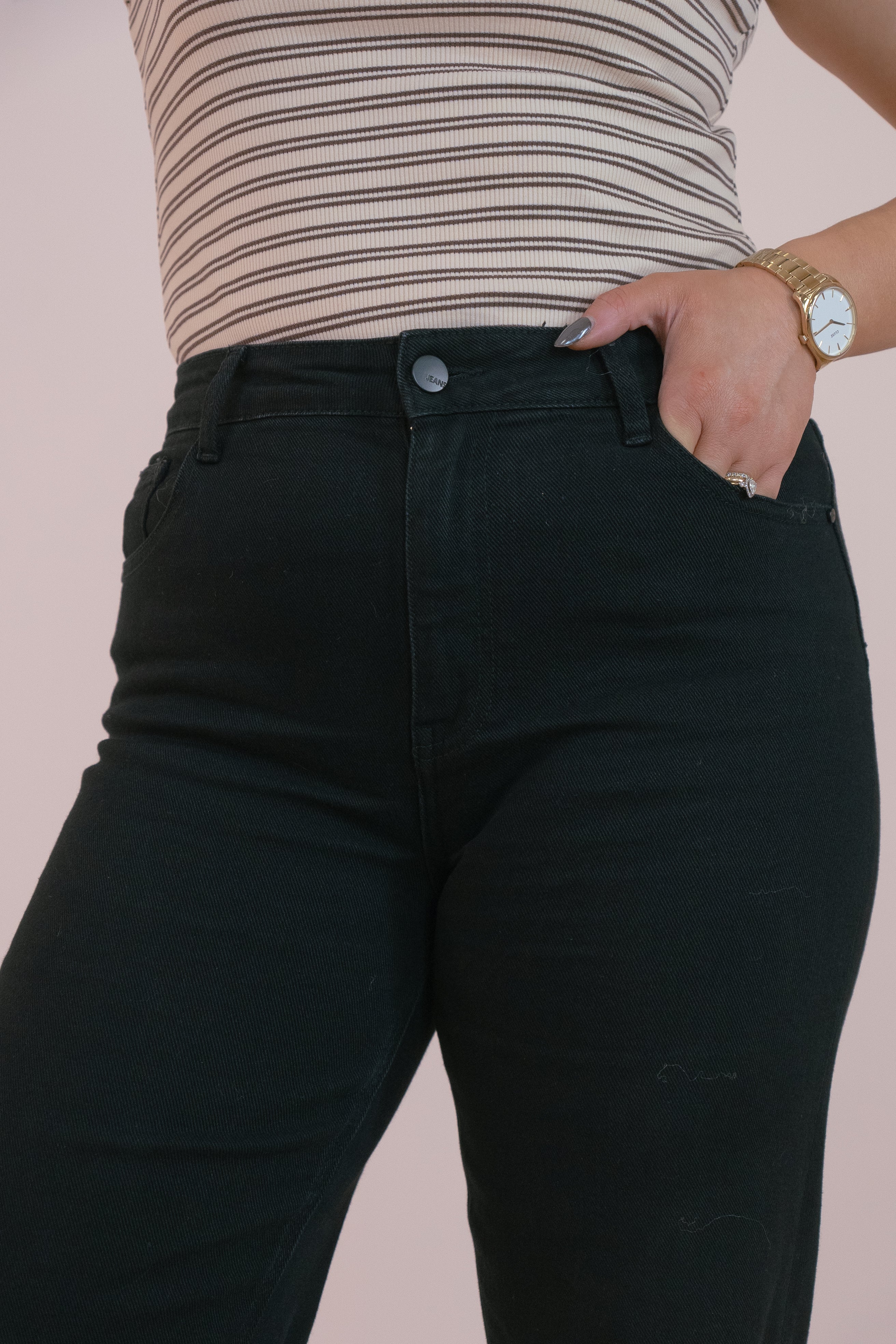 Women's True Black Denim Wide Leg Jeans | Stylish High-Waist Baggy Pants 2