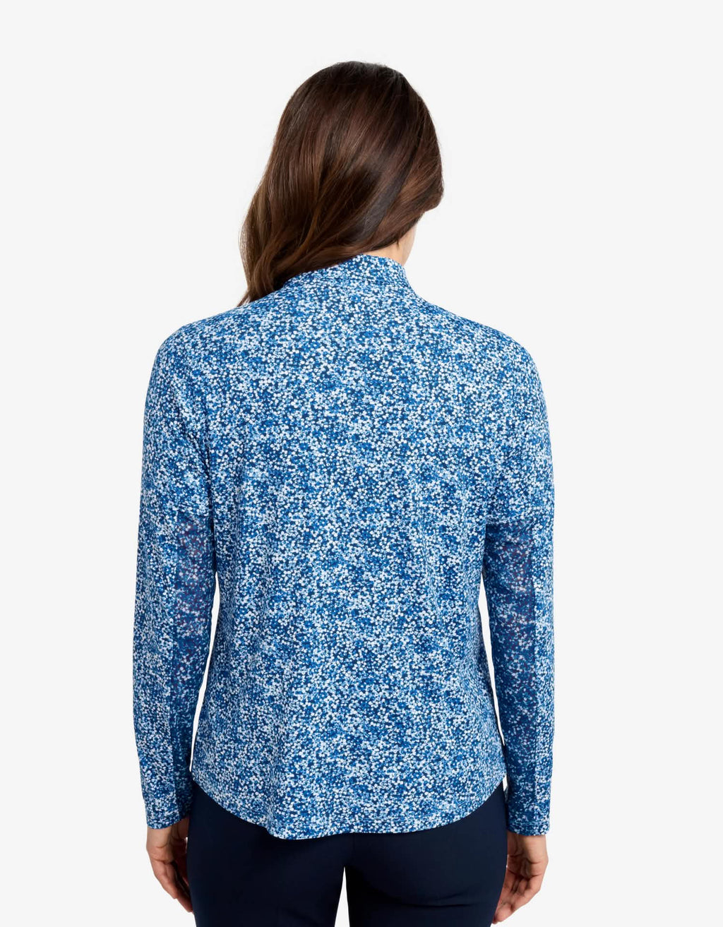 Women's UPF 50+ Floral Zip Polo Shirt | Relaxed Fit Lightweight Sun Protection 5