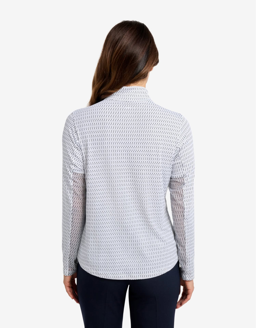 Women's UPF 50+ Printed Quarter Zip Top | Relaxed Fit Long Sleeve Sun Protection Top 4