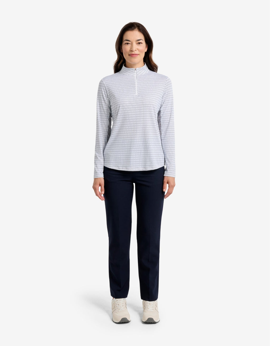 Women's UPF 50+ Printed Quarter Zip Top | Relaxed Fit Long Sleeve Sun Protection Top 5