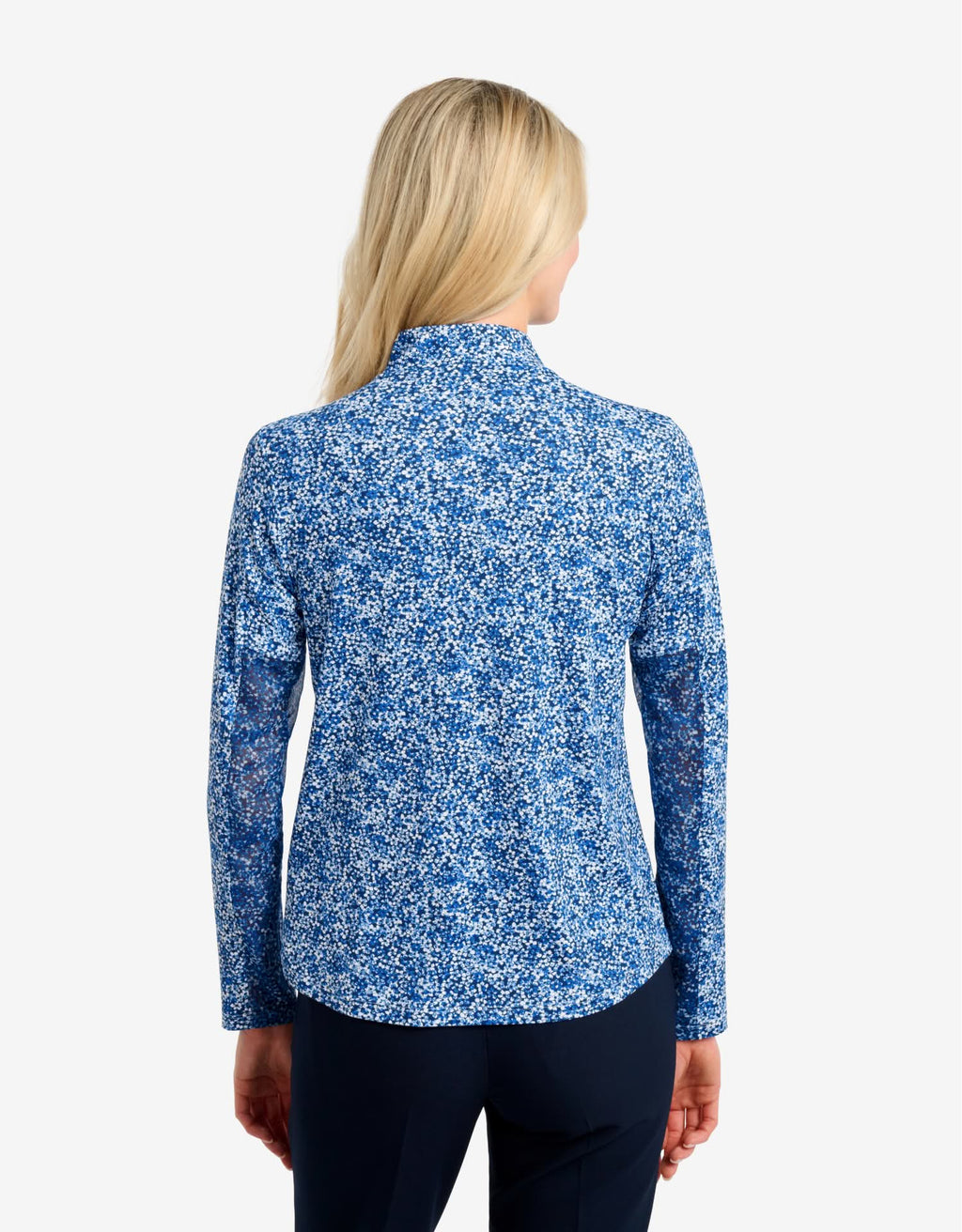 Women's UPF 50+ Summer Floral Quarter Zip Top | Relaxed Fit Breathable Long Sleeve Shirt 4