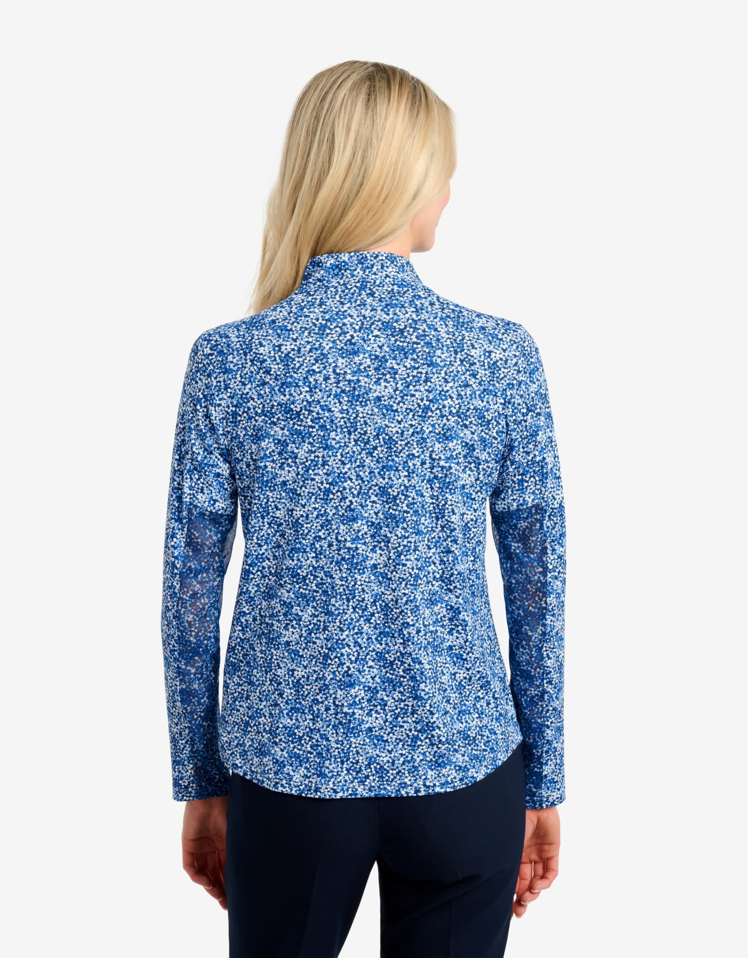 Women's UPF 50+ Summer Floral Quarter Zip Top | Relaxed Fit Breathable Long Sleeve Shirt 4
