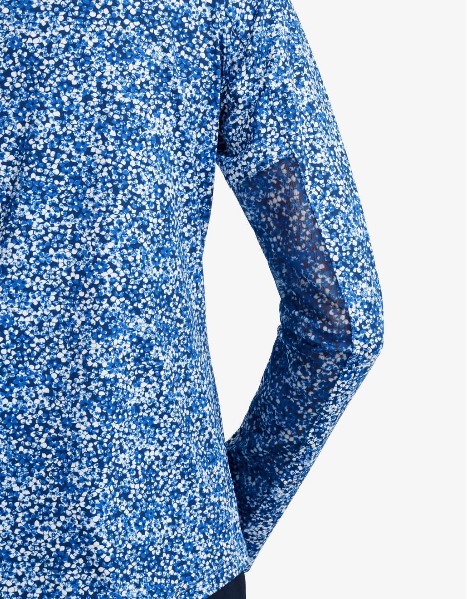 Women's UPF 50+ Summer Floral Quarter Zip Top | Relaxed Fit Breathable Long Sleeve Shirt 5